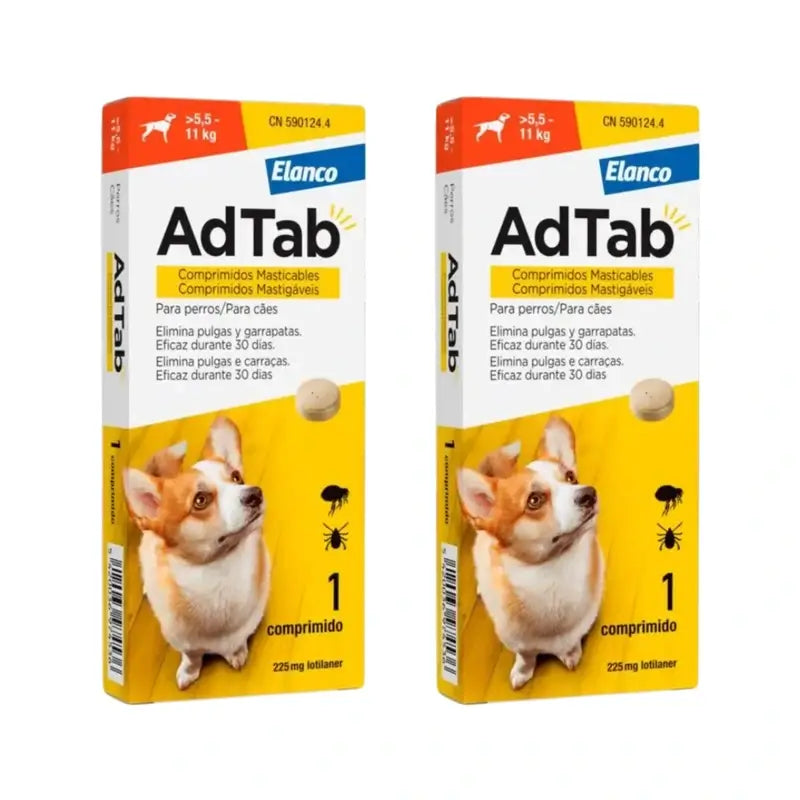 Adtab 225Mg Chewable Tablets Dogs 5.5-11kg, 2 Tablets
