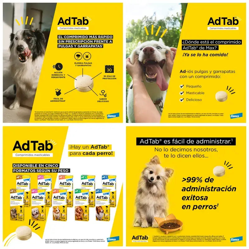Adtab 225Mg Comprimés à Croquer Chiens 5.5-11kg, 2 Comprimés