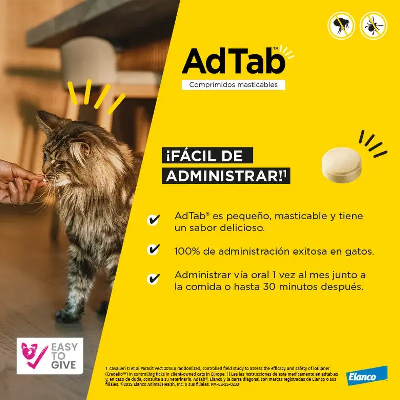AdTab 48Mg Comprimés à croquer Chats 2-8Kg, 1Cpd