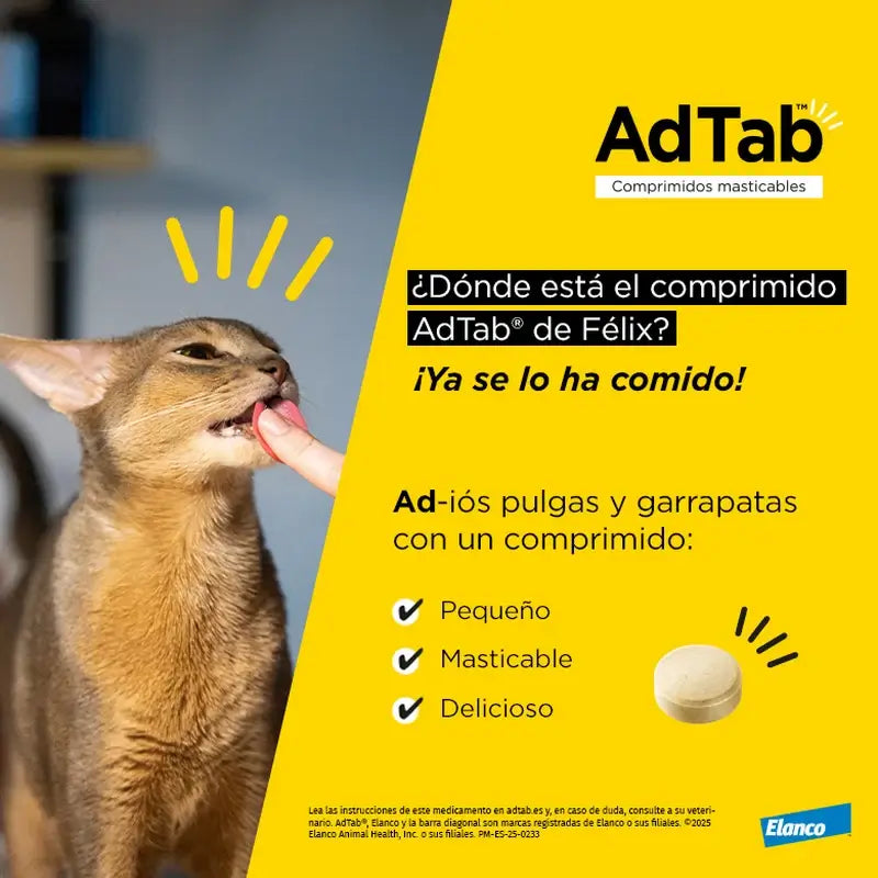 AdTab 48Mg Comprimés à croquer Chats 2-8Kg, 1Cpd