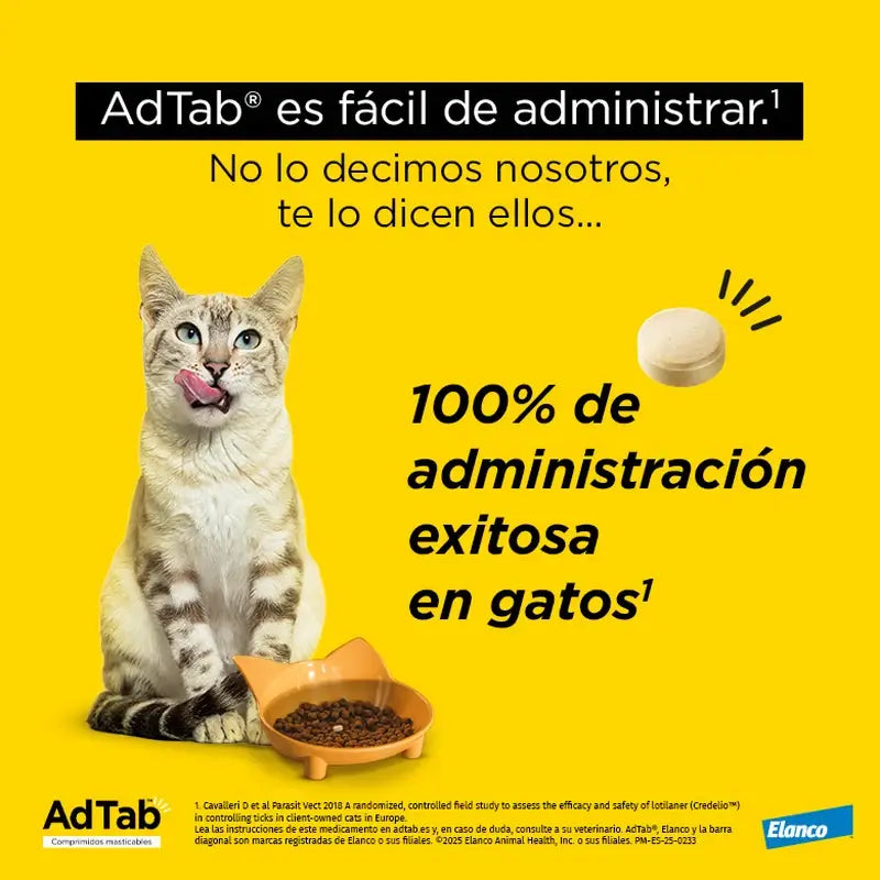 Adtab 48Mg Comprimés à Croquer Chats 2-8Kg, 2 Comprimés