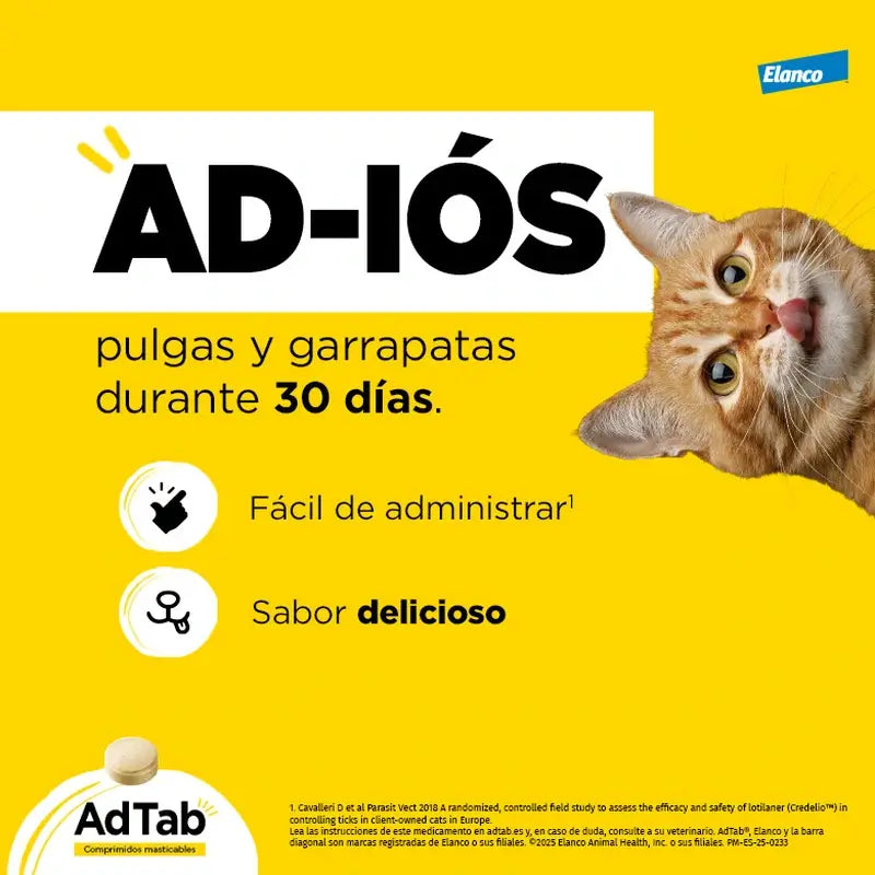 Adtab 48Mg Comprimés à Croquer Chats 2-8Kg, 2 Comprimés