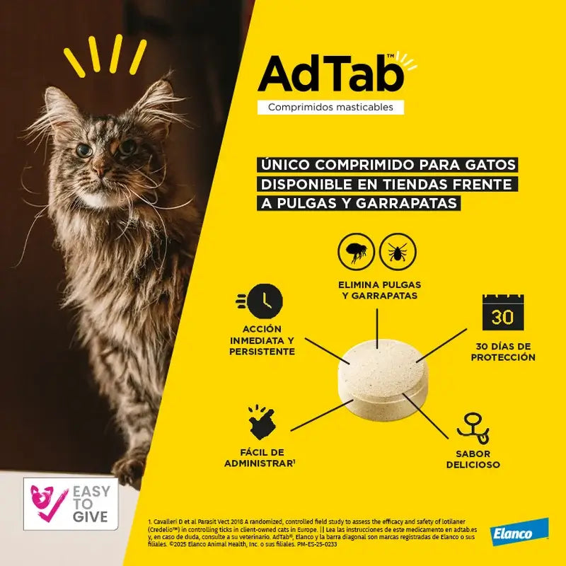 Adtab 48Mg Comprimés à Croquer Chats 2-8Kg, 6 Comprimés