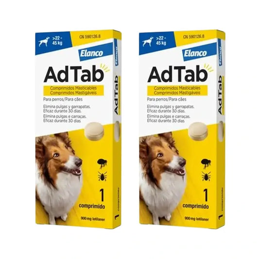 Adtab 900Mg Chewable Tablets Dogs 22-45Kg, 2 Tablets