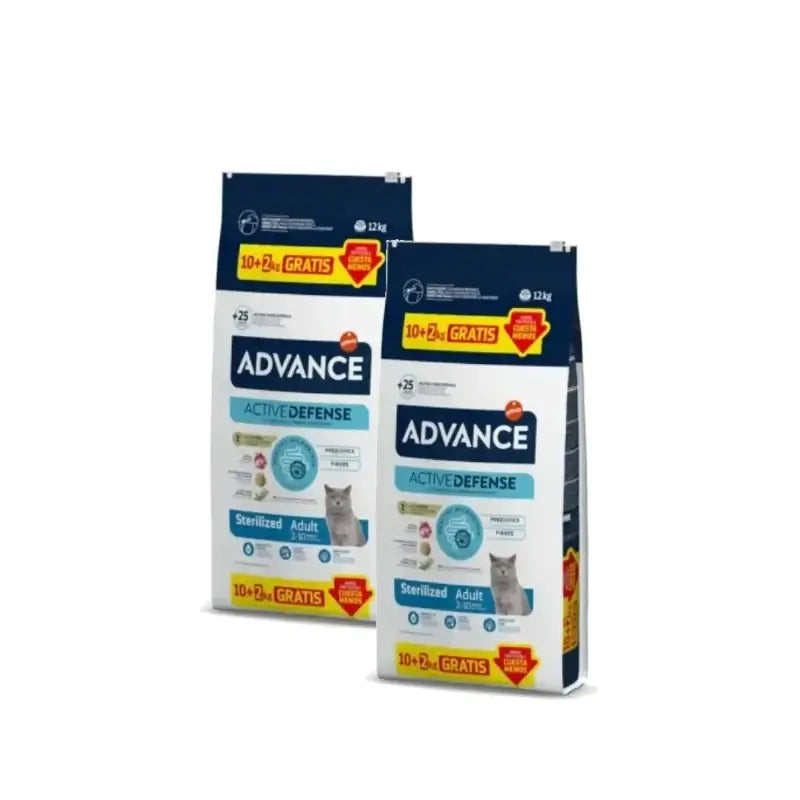 Advance Adult Sterilized : aliments pour chats stérilisés à la dinde, lot de 2 x 10+2 kg