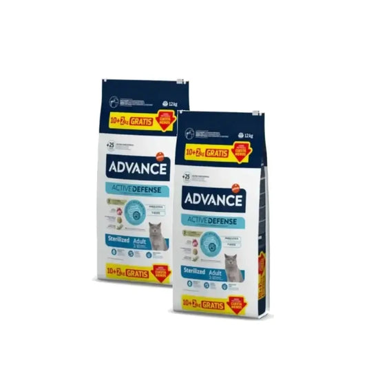 Advance Adult Sterilized : aliments pour chats stérilisés à la dinde, lot de 2 x 10+2 kg
