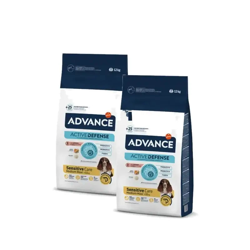 Advance Canine Adult Sensitive Saumon et Riz, lot de 2 x 12 kg, croquettes pour chiens