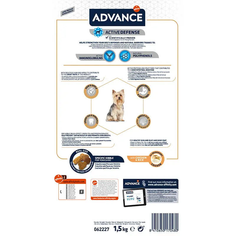 Advance Canine Adult Yorkshire Terrier, 1,5 kg, nourriture pour chiens