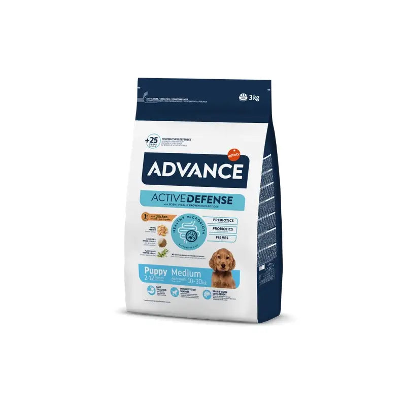 Advance Canine Puppy Medium Chicken Rice 3Kg, nourriture pour chiens