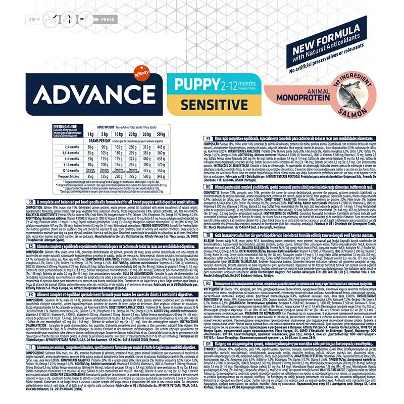 Advance Canine Puppy Sensitive Salmon, 800 g, nourriture pour chiens