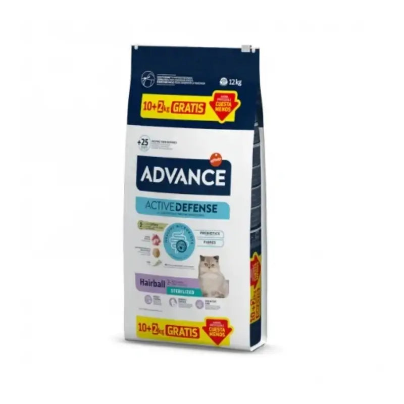 Advance Adult nourriture non stérilisée pour chats avec du poulet, 10+2 kg