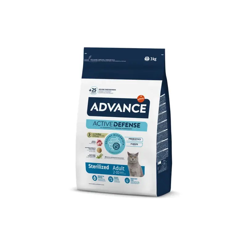 Advance Feline Adult Sterilised Turkey 3Kg, nourriture pour chats