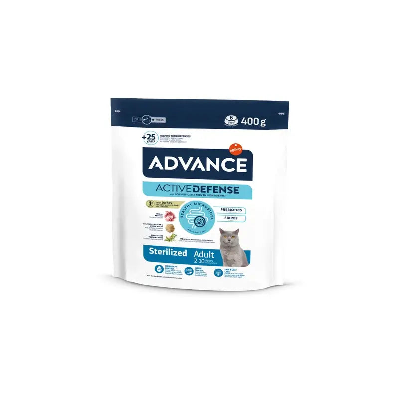 Advance Feline Adult Sterilised Turkey 400Gr, nourriture pour chats