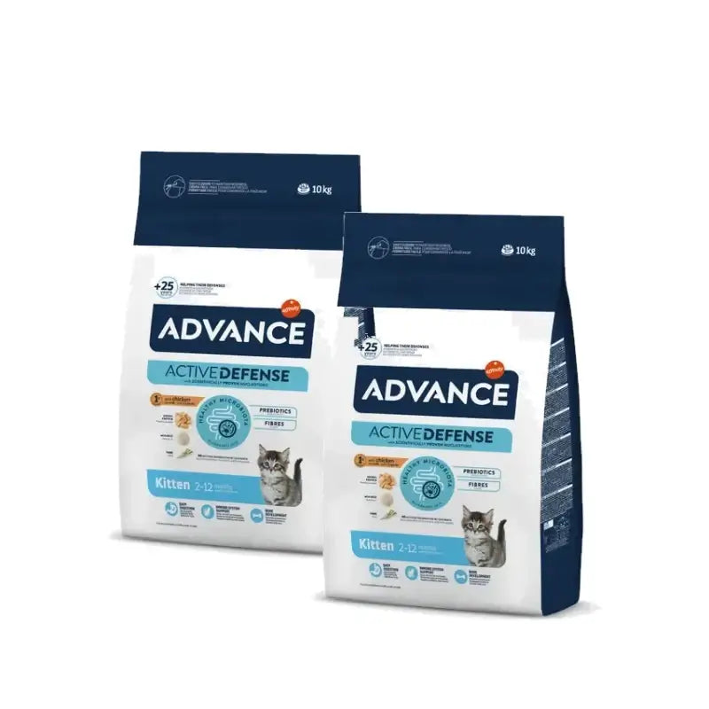 Advance Feline Kitten Poulet-Riz, lot de 2 x 10 kg, croquettes pour chats