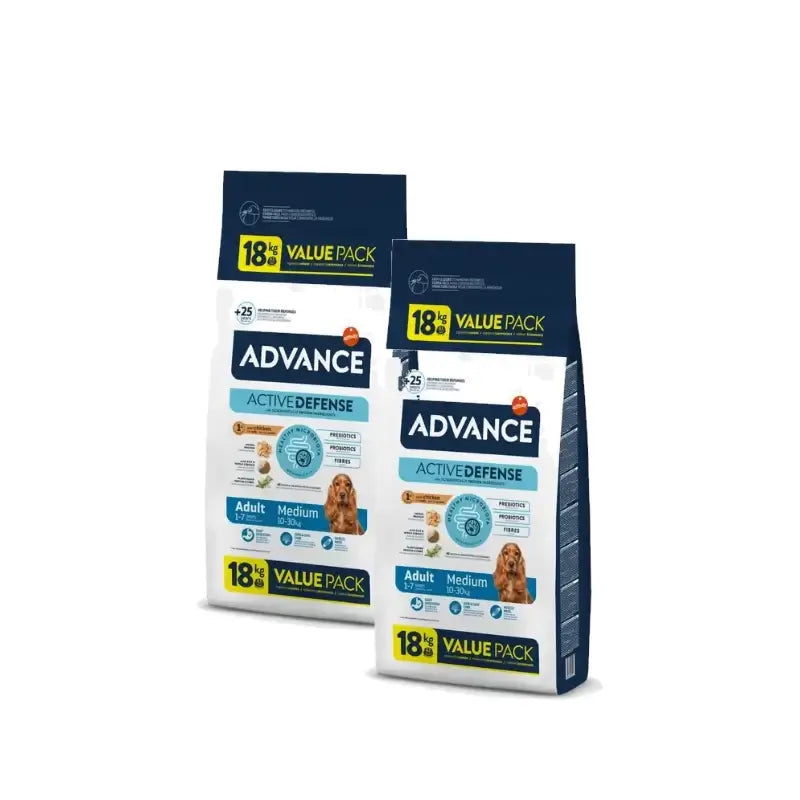 Advance Chiens Medium Poulet, lot de 2 x 18 kg