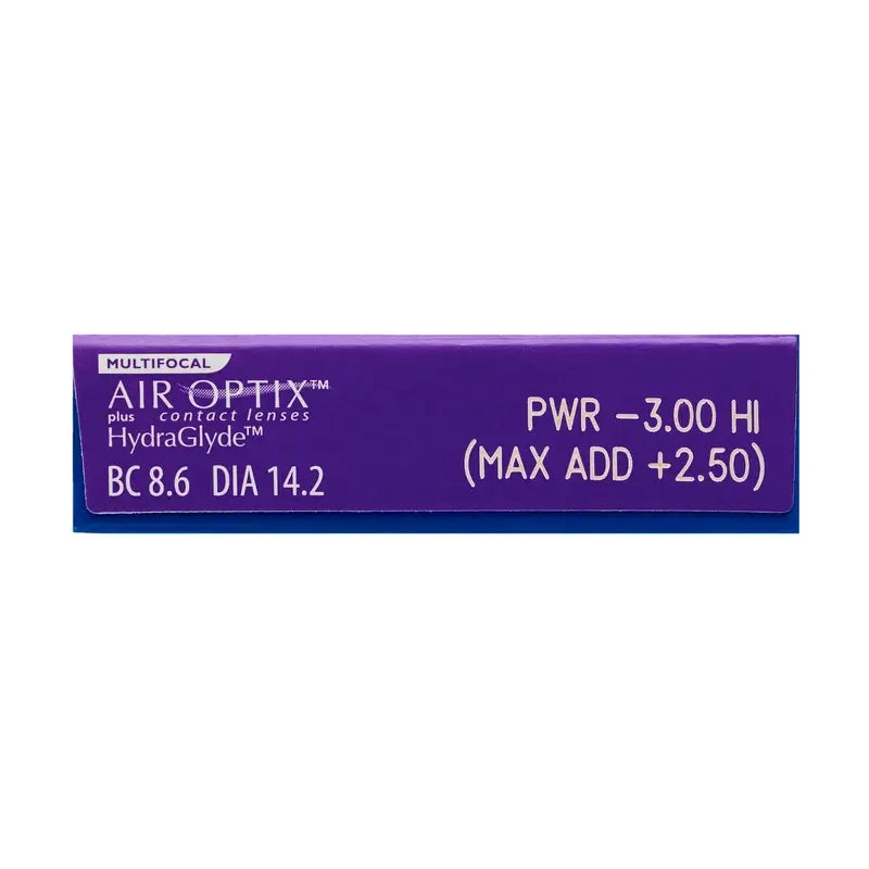 Lentilles multifocales mensuelles Air Optix Plus HydraGlyde, 3 unités