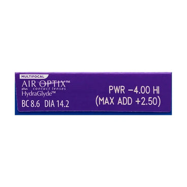 Lentilles multifocales mensuelles Air Optix Plus HydraGlyde, 6 unités