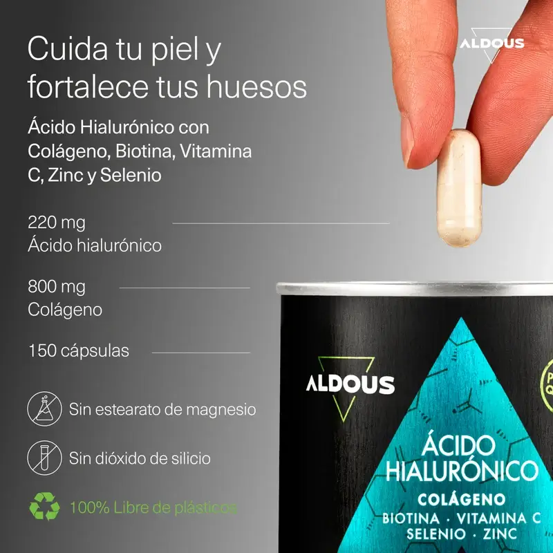 Aldous Bio Acide Hyaluronique Au Collagène, Vitamines Et Minéraux, 120 gélules