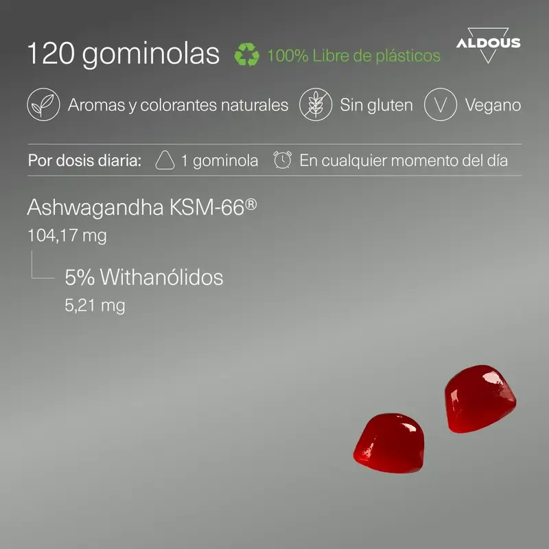 Aldous Bio Ashwagandha Ksm-66 , 120 gommes