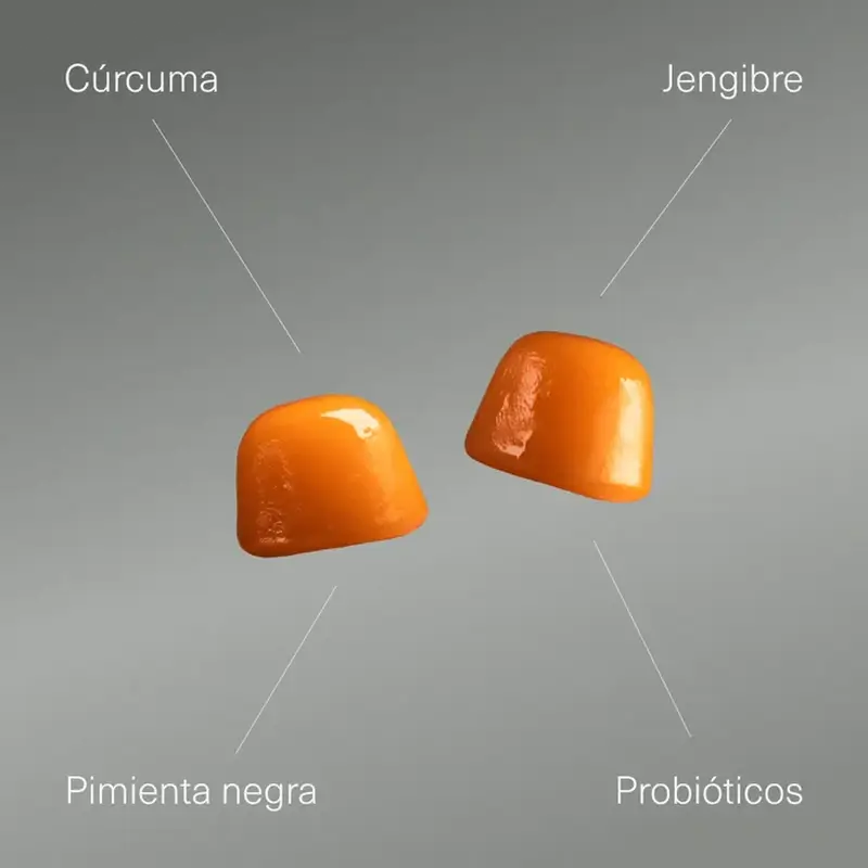 Aldous Bio Curcuma au Gingembre et Poivre Noir + Probiotiques, 120 gommes