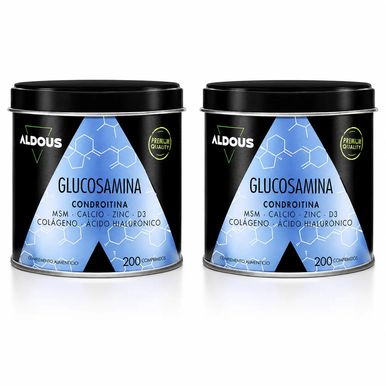 Aldous Bio Glucosamine, Chondroïtine, Msm, Collagène, Acide Hyaluronique, Zinc, Calcium & Vitamine D3 , 200 Comprimés , pack 2