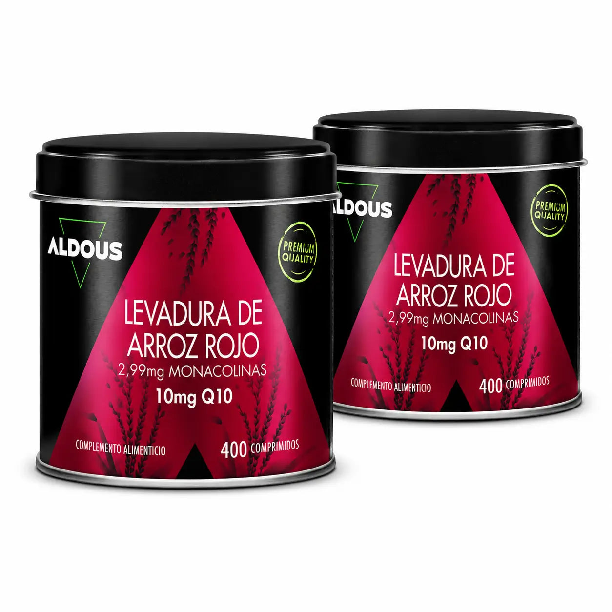 Aldous Bio Riz à la levure rouge avec Coenzyme Q10 , 400 Comprimés , pack 2