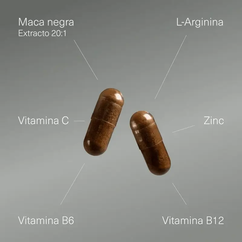 Aldous Bio Complexe Maca noire du Pérou Arginine, Zinc, Vitamine C, B12 & B6 , 200 gélules