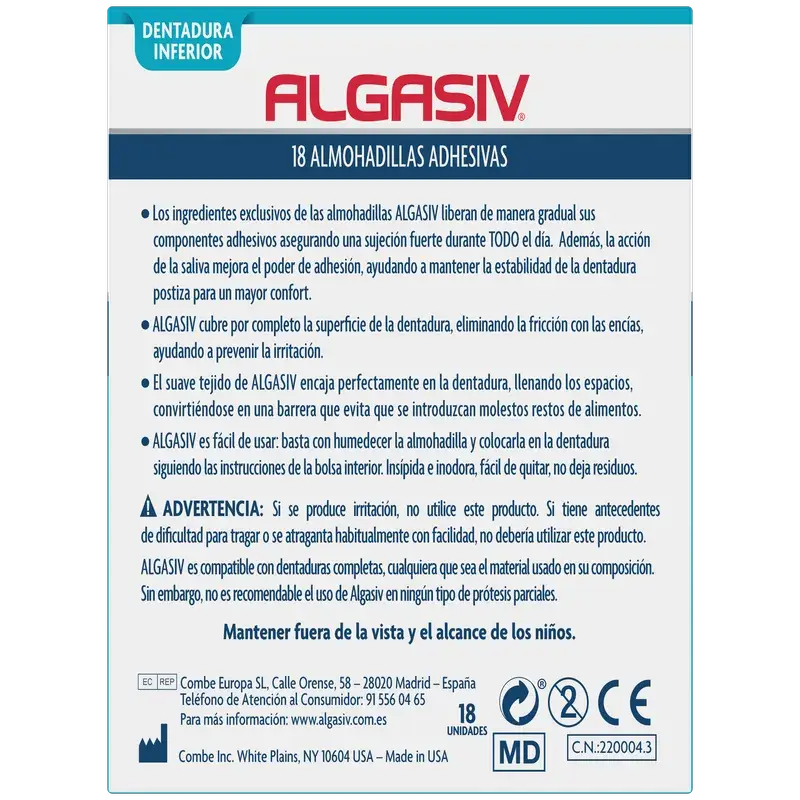 Algasiv Inferior Pads 18 unités