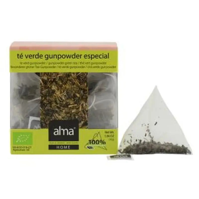 Alma Home Green Tea Gunpower Infusion 15Piramide. Eco Vegan