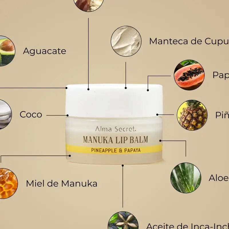 Alma Secret Baume à lèvres Inca Inchi & Manuka - Ananas & Papaye - Alma Secret Baume à lèvres - Inca Inchi & Manuka - Ananas & Papaye