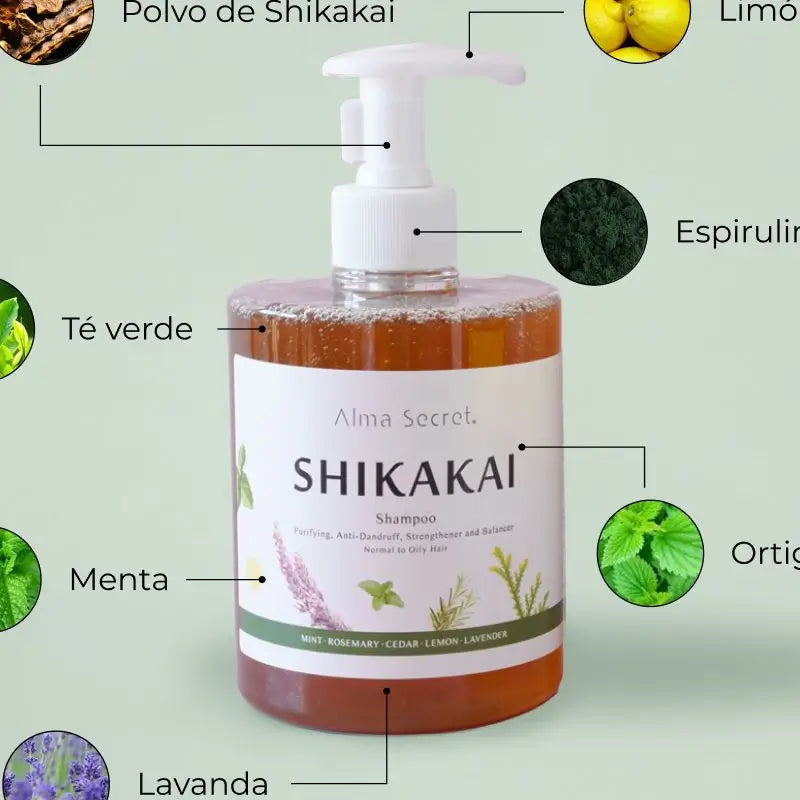 Shampooing Shikakai d'Alma Secret (chute de cheveux, graisse, pellicules et dermatite)