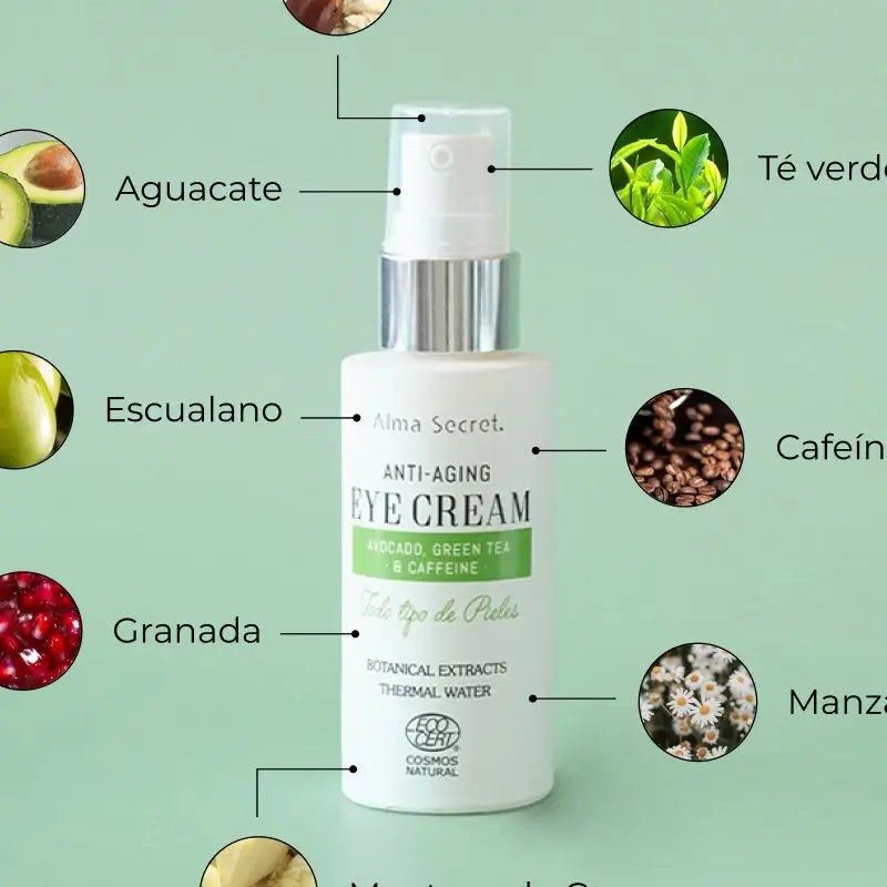 Alma Secret Contour des yeux anti-âge à l'avocat, au thé vert et à la caféine