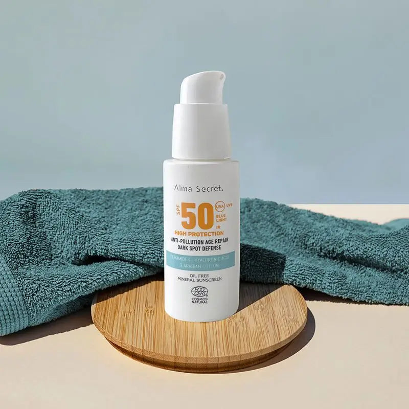 Alma Secret Solar Facial Natural Sunscreen Spf 50 With Ceramides, Anti-Blemish And Oil-Free