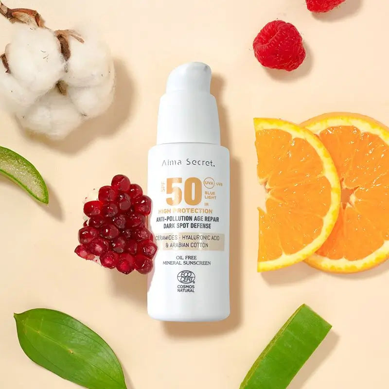 Alma Secret Solar Facial Natural Sunscreen Spf 50 With Ceramides, Anti-Blemish And Oil-Free (Colour : Sand)