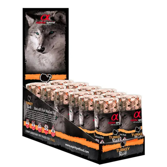 Alpha Spirit Canine Ristra Turkey 12X160Gr box, dog snack