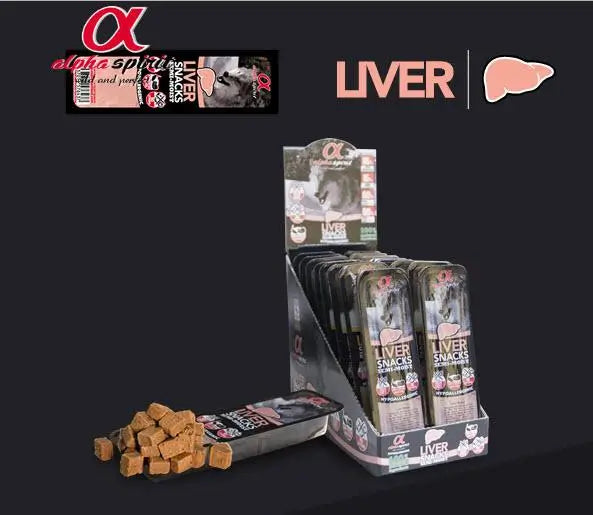 Alpha Spirit Canine Snack Liver Snack Box 16X35Gr, snack for dogs