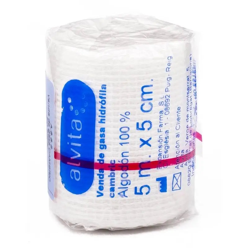 Alvita Bandage Hydrophilic Mesh Bandage Type Cambric 5 Mts X 5 Cm , 5 m x 5 cm