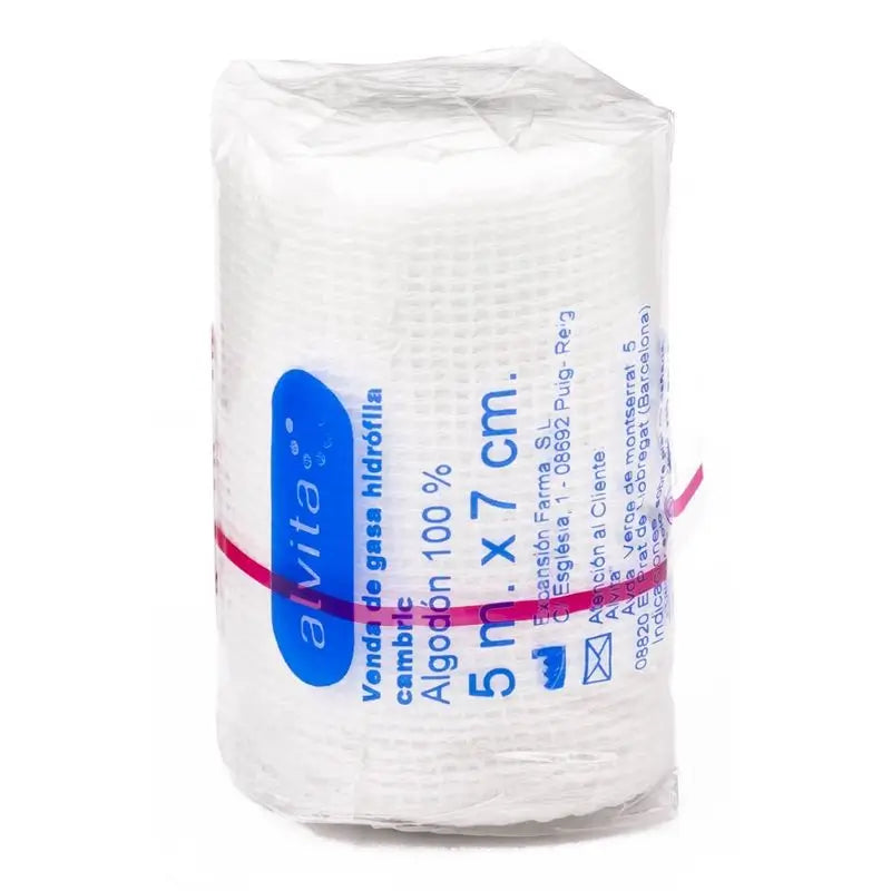Alvita Bandage Hydrophilic Mesh Bandage Type Cambric 5 Mts X 7 Cm, 5 m x 7 cm