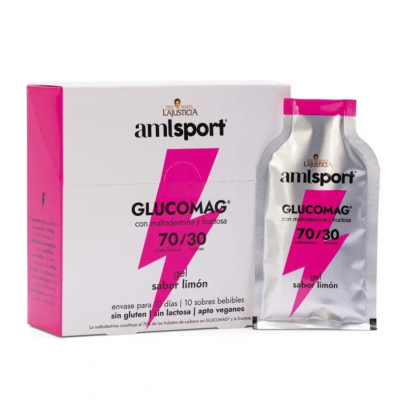 AML SPORT Glucomag 70/30 gel goût citron, 10 sachets de 30 ml