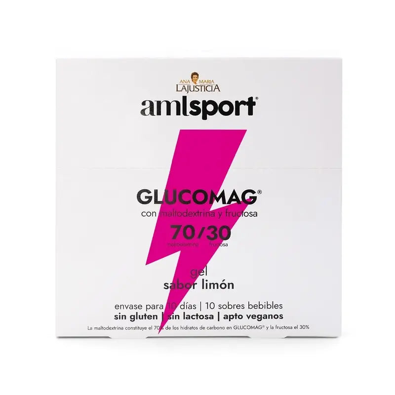 AML SPORT Glucomag 70/30 gel goût citron, 10 sachets de 30 ml