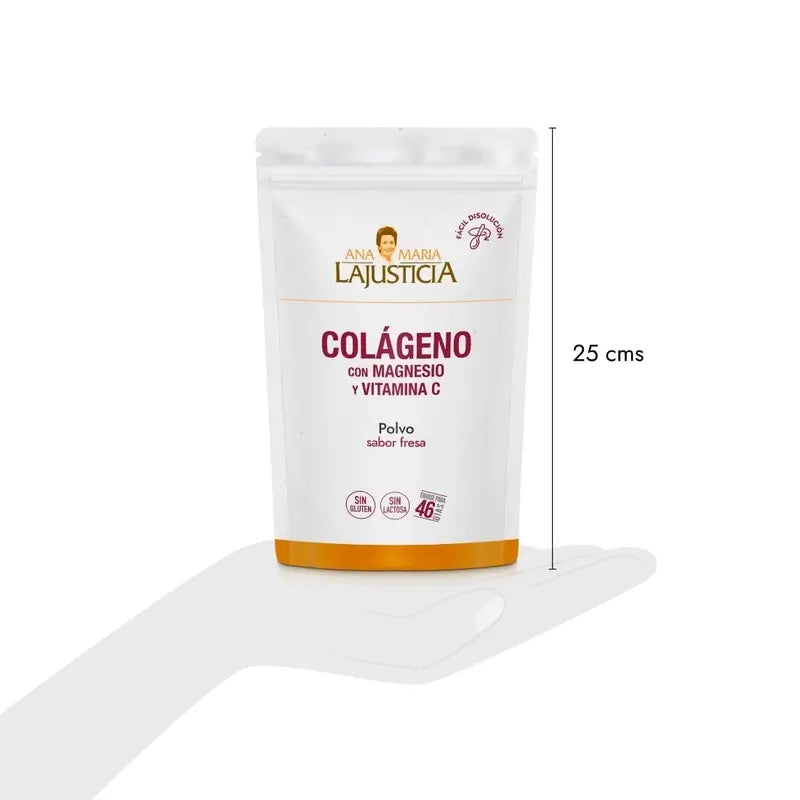 Ana Maria Lajusticia Collagen With Magnesium + Vit.C Strawberry Flavour Powder Doypack, 350 grammes