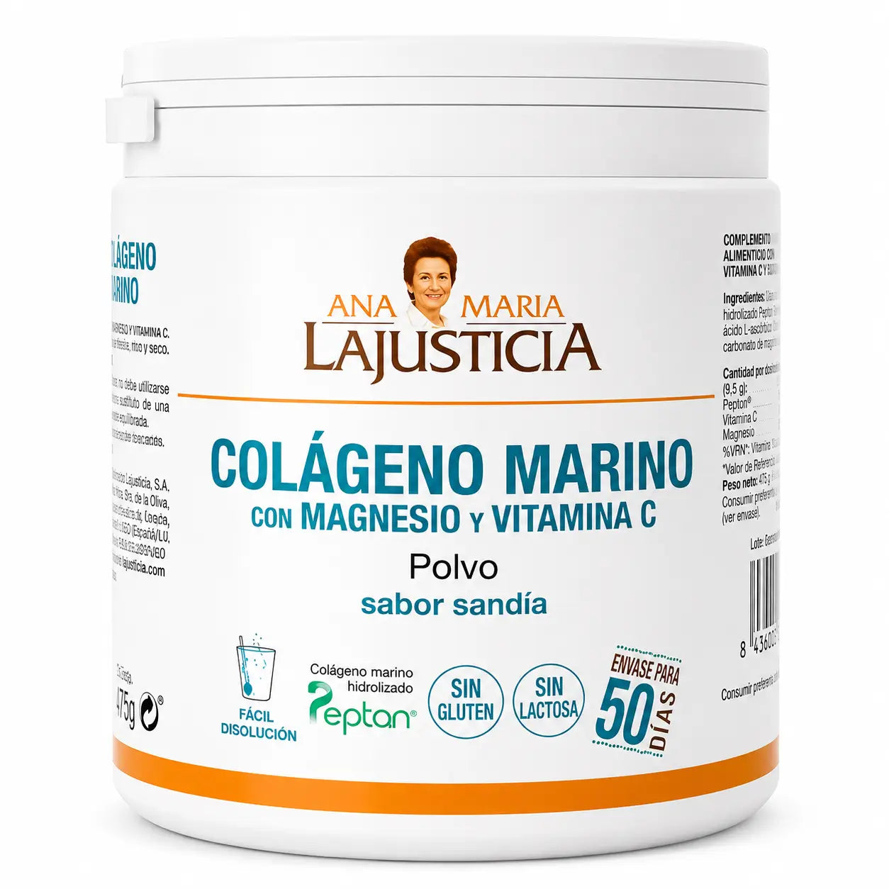 Ana Maria Lajusticia Collagène marin avec magnésium et vitamine C arôme pastèque, 350gr