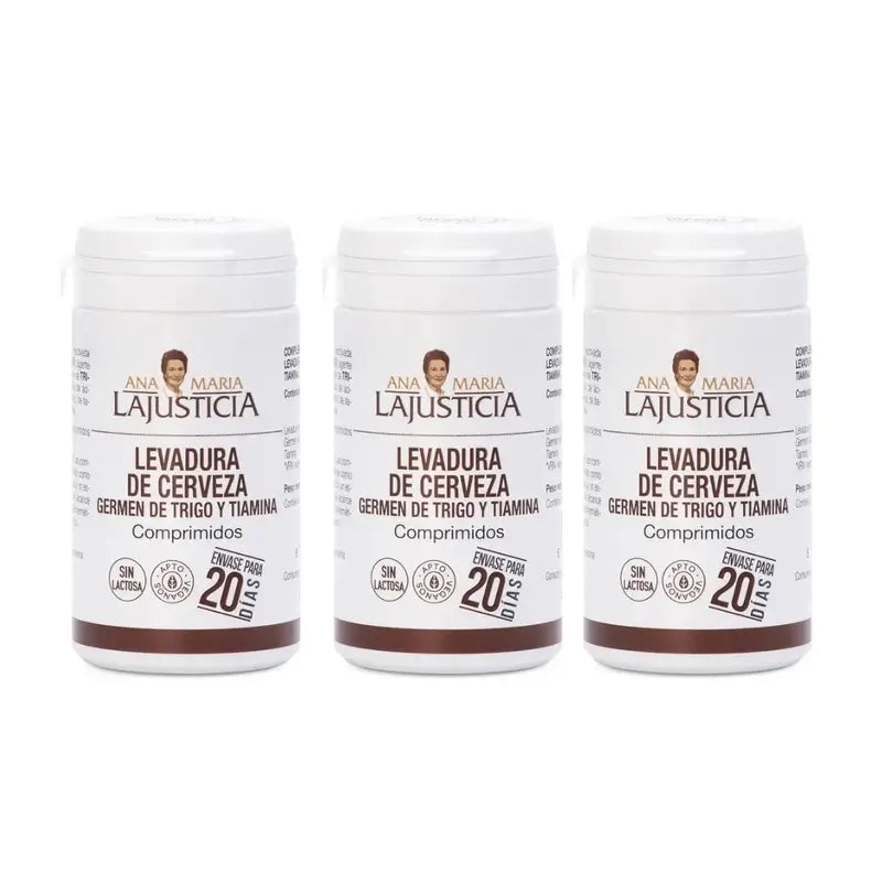 Ana Maria Lajusticia Brewer's Yeast + Wheat Germ + Thiamine (B1) , 3X80 Tablets