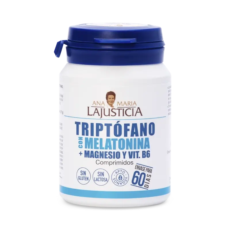 Ana Maria Lajusticia Tryptophane avec Mélatonine + Magnésium et Vitamine B6, 2x60 comprimés