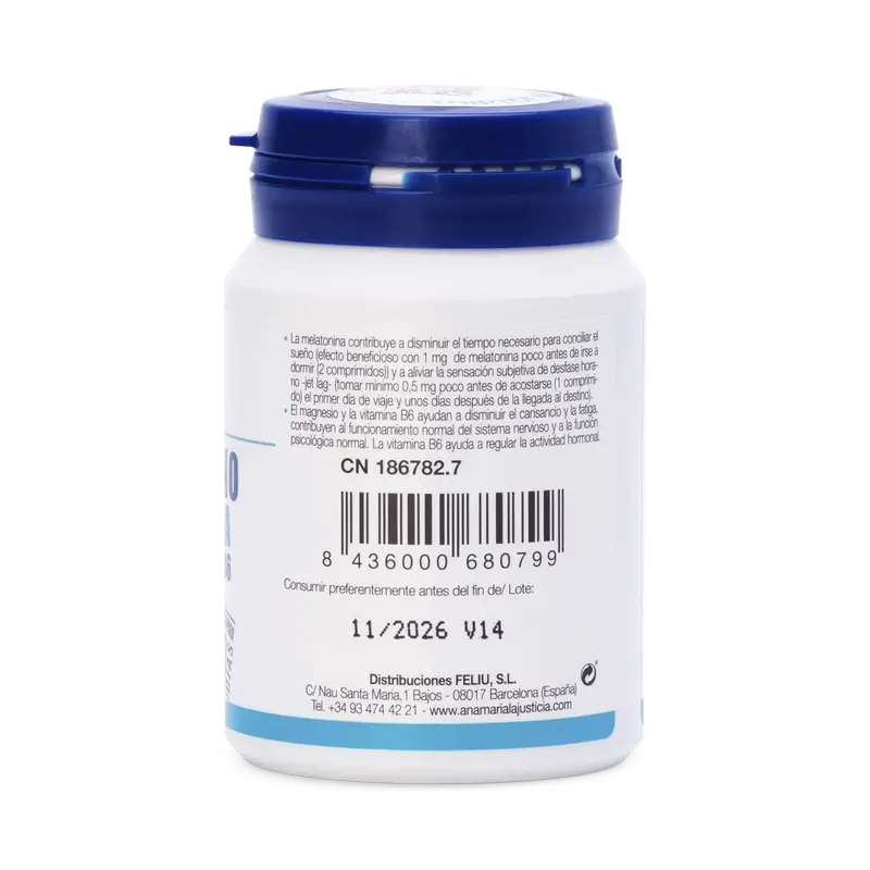 Ana Maria Lajusticia Tryptophane avec Mélatonine + Magnésium et Vitamine B6, 60 comprimés