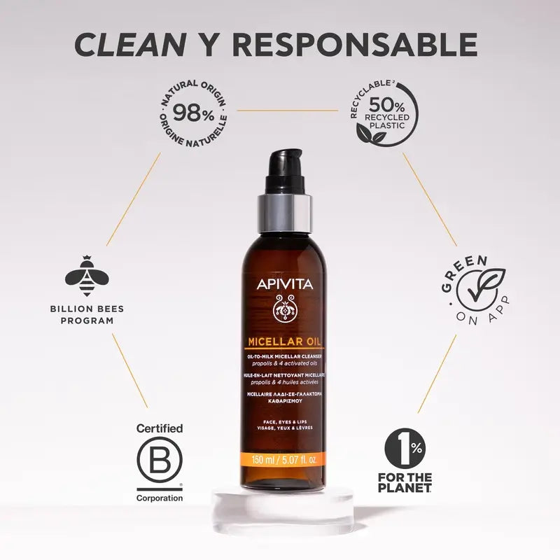 Apivita Huile nettoyante micellaire, 150 ml