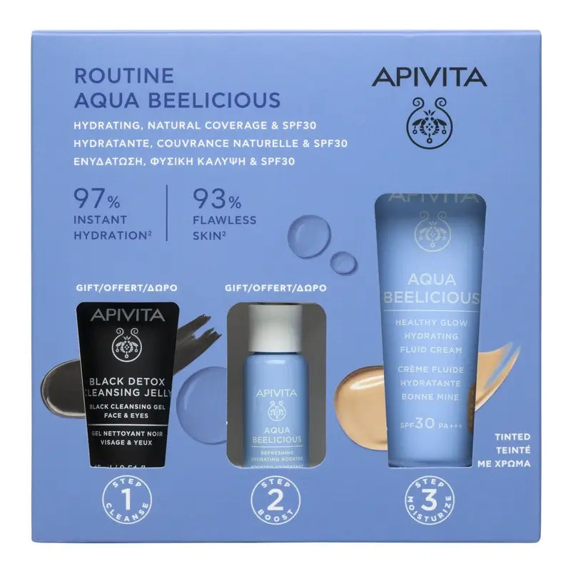 Apivita Aqua Beelicious Colour Cream Spf30, 1 set