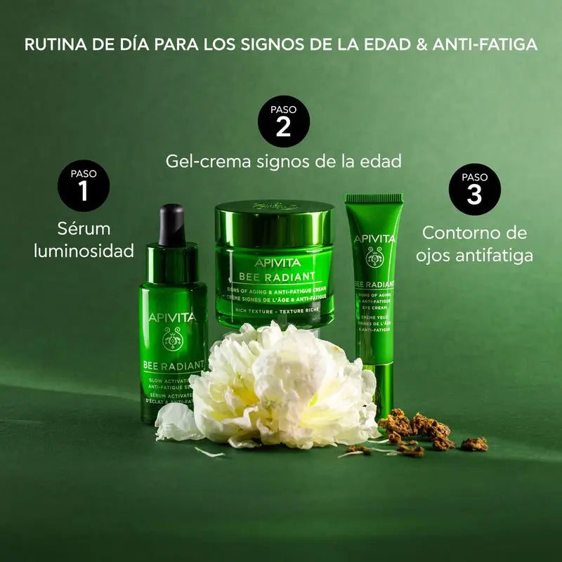 APIVITA Crème anti-âge et anti-fatigue radieuse à la pivoine blanche et à la propolis brevetée