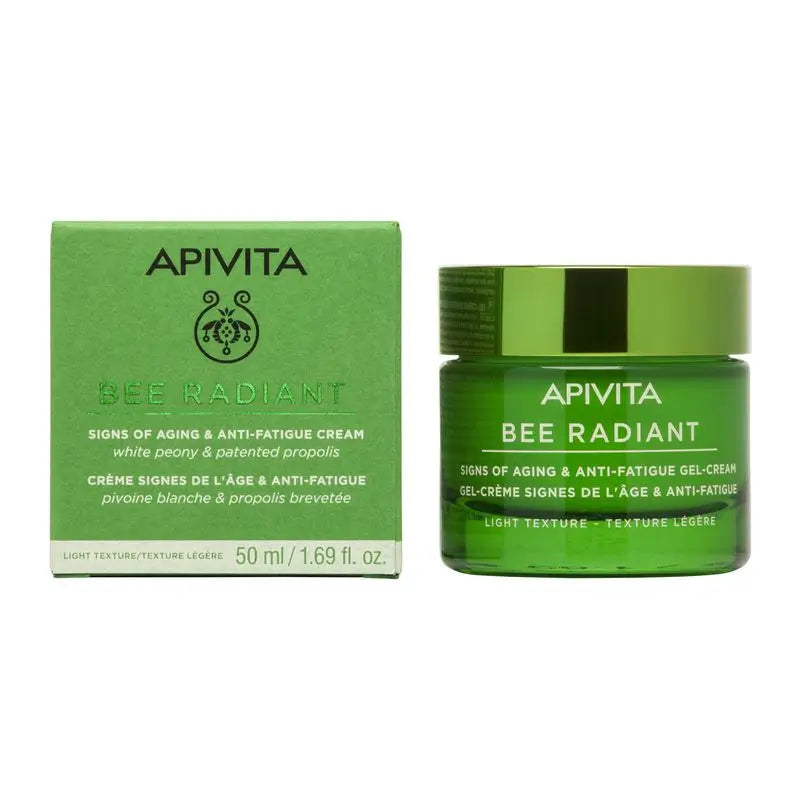APIVITA Gel-crème anti-âge et anti-fatigue à la pivoine blanche et à la propolis brevetée.