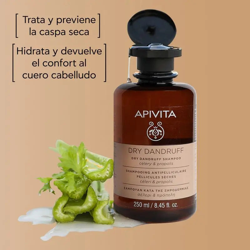 APIVITA Shampooing antipelliculaire sec au céleri et à la propolis 250 ml